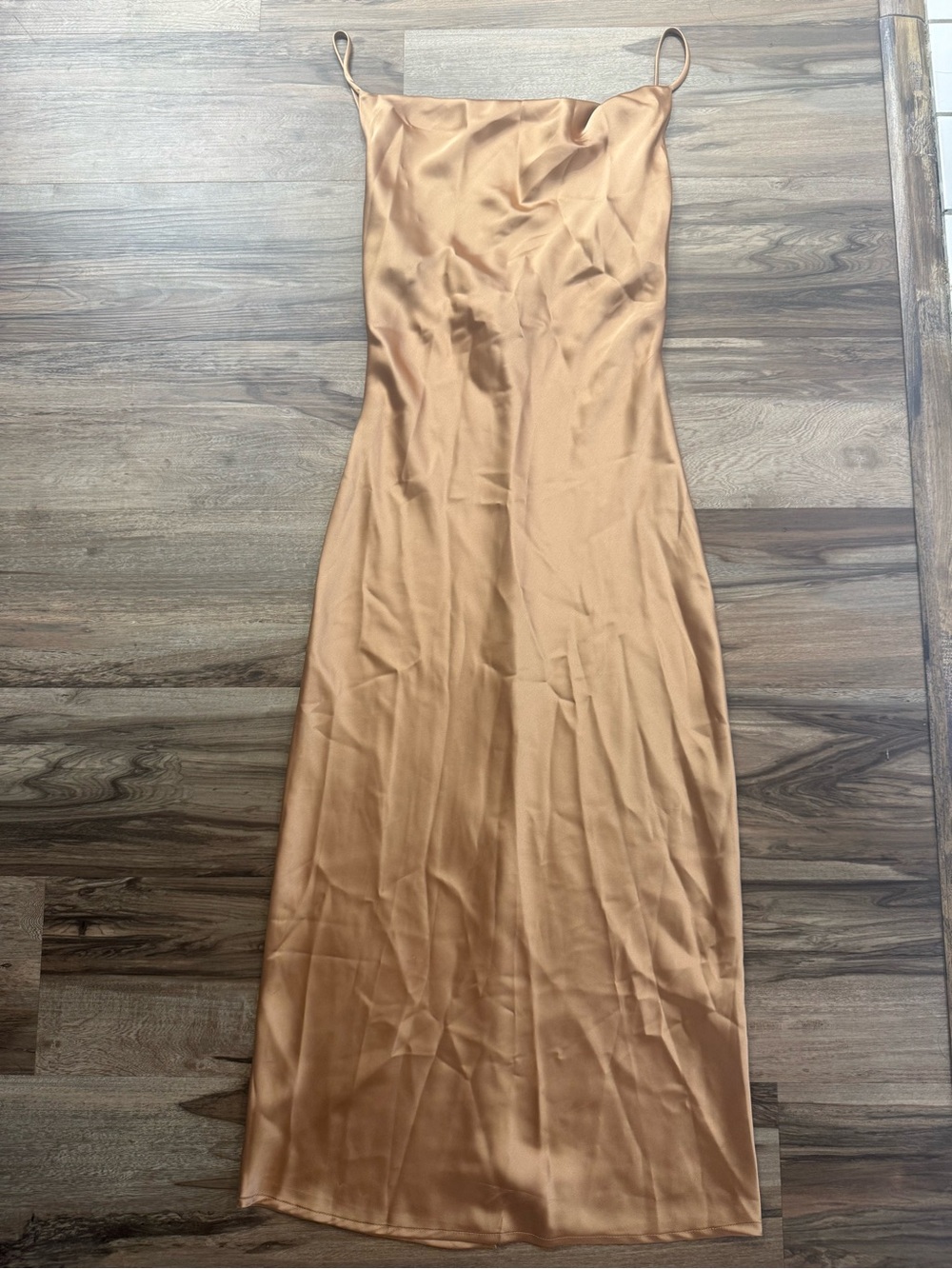 Petal & Pup Copper Satin Maxi Slip Dress